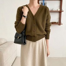 러블리감성 현민 라쿤 브이넥 가디건