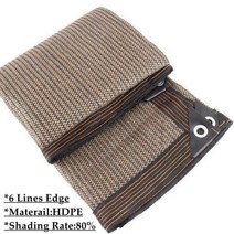 그늘막쉘터 갈색 태양 그늘 그물 자외선 방지 HDPE 정원 건물 식물 커버 개인 정보 보호 화면 울타리 쉼터 Pergola 수영장 캐노피, 4mx10m, 01 6 Lines Edge