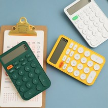 귀여운 컬러 쌀집 미니 계산기 디자인 오피스용품 사무용품 사무실, 그린, 1개