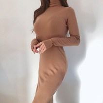 메이블 / 슬림핏 폴라 롱원피스 (5color)