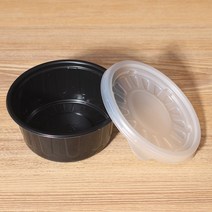 일회용 다용도 반찬 소스 용기 AJ 105파이 소 블랙 1000세트 밥 장국 포장 배달용, 1000개, 단품