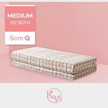 더코이즈 미디움 3단 접이식 천연라텍스 토퍼 5cm 퀸, 단품