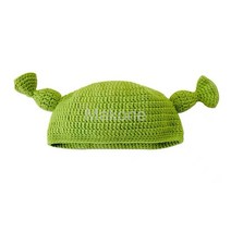 Makone 여자 썬캡 자외선 차단깡패 괴물 슬랙 비니 녹색 모자 괴물 만화 모전 모래 조각 선물 창의 수제 투구 모자