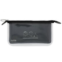sun-star S1424580 [PEANUTS 스누피 클리어 파우치 mitte (밋테) 플랫 블랙]
