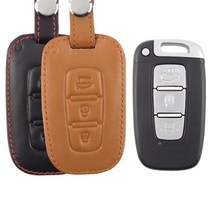 기타 바보사랑[더조은셀러]쏘렌토 쏘나타 스마트키 홀더 키홀더 가죽 케이스_09[무료배송], 1개, 베이직케이스_브라운