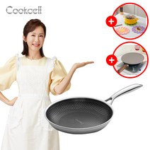 쿡셀 후라이팬 싱글코팅 블랙큐브 IH 스테인레스 인덕션 계란 후라이팬 (사은품증정), 26cm, 26cm(사은품 기름막이), 1개
