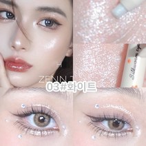 MINSHZEE 리퀴드 글리터 섀도우 쥬얼 포텐 아이라이너, 화이트 *2, 2개