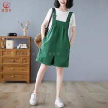 셀럽당 여자 멜빵바지 패션 여름 나시 점프슈트 와이드 반바지