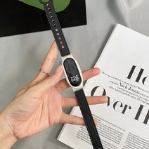 [3+1] 오달라 샤오미 미밴드7 스트랩 모음, 가죽, 블랙