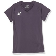 ASICS 여성용 청소년 스핀 서브 배구 저지 반소매, Team Steel Grey, Medium