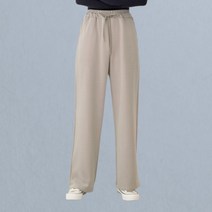 straight banding wide pants style for women fit span spring summer autumn black Beige