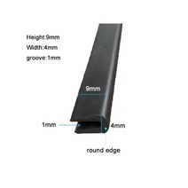 흡음판 1/2/3/5m U 자형 고무 스트립 가드 플레이트 기계적 실란트 카드 유리 가장자리 씰링 금속 목재 패널 보드, 10 10_04 2 meter, [04] 2 meter