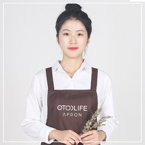 오투라이프에이프런 이니셜 로고 자수 바리스타 빅사이즈 폴리 기본형 앞치마 5장, 블랙, 5