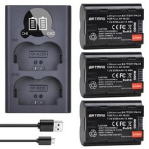 호환용 NP-W235 NP W235 리튬 이온 배터리 LCD USB 듀얼 충전기 FujifilmX-T4 GFX 100S 타입 C 포트 포함 2280 mAh 3 개, 1.2 Battery 1 Charger