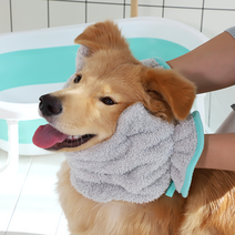 [ECO PET] 강아지 고양이 목욕용품 타올 극세사 드라이장갑 펫 글러브, 2개(1SET)