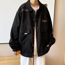 자켓 코트 한국판 ins 터틀넥 카고 코듀로이 자켓 셔츠 코트 남성