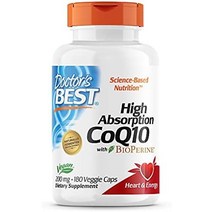 bioperine 심장 건강 앰프와 의사 최고의 고 흡수 coq10 에너지 생산 비 GMO 글루텐 앰프 간장 미함유 비건 100mg 120개, 180카운트(1팩)
