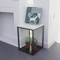 심포니 국산 완제품 침실 침대 안방 철재 협탁 이동식 마블 대리석, 받침형-동함마 화이트