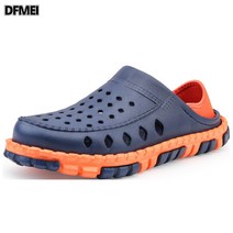 DFMEI 남성 샌들 홀스니커즈 캐주얼 빅사이즈 슬리퍼 해변 미끄럼방지 비치슈즈 샌들