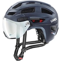 uvex LED 조명이 있는 디밍 가능 바이저가 자전거 헬멧 Made in Germany Finale Visor V, Deep Space Mat, 52-57 cm