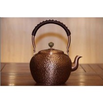 Dian Gong Tang Kung Fu Tea 세트 수제 구리 냄비 수제 구리 냄비 순수 구리 수제 주전자 특수 가격 물 끓는 주전자, 해머 포인트 F (해머 포인트 4 번), 1.2-1.6L, 1개