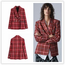 트위드 자켓 여자 린넨 크롭 코트 여성 가죽 청 재킷 블레이저 브랜디 레트로 격자 무늬 여성용 중간 길이 봄 가을 의류 캐주얼 긴 소매 탑 셔츠
