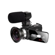 캠코더 komery 4k video camera wifi 18x vlogging for, 4kCam 마이크 렌즈, 32G SD 카드
