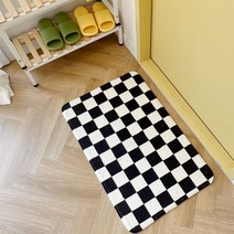 체커보드 발매트 욕실 주방 호텔용 체크 러그, 01.모던블랙