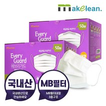 국내생산 에브리가드 덴탈마스크 MB필터 50매, 2개(100매)