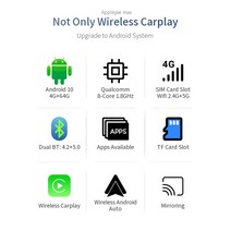 스마트 올인원 차량네비게이션애플 파이 맥스 카 AI 박스 안드로이드 10 무선 카플레이 4G LTE SIM 매직, 03 for Mercedes 2019-21