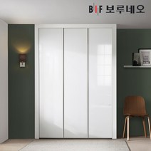 보루네오 10cm 샤인 여닫이 작은방 붙박이장 5자 6자 7자, 화이트 그레이 10cm