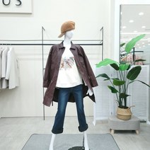조이너스 여성 카라넥 페이크 레더 하프 자켓 JCBW0-WLH020-1