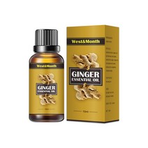 에센셜오일 10-60ml 슬리밍 에센셜 오일 생강 림프 배수 요법 자연 식물 신진 대사 촉진 퍼밍 바디 케어 슬림, [01] Ginger Oil, [01] 10ml