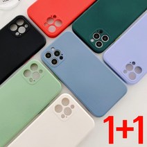 스톤스틸 1+1 아이폰14 프로 프로맥스 플러스 파스텔 스퀘어 사각 컬러 케이스