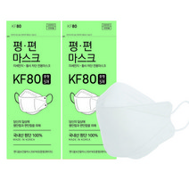 평편마스크 KF80 중형 화이트 50매 5개입, 5개, 5개