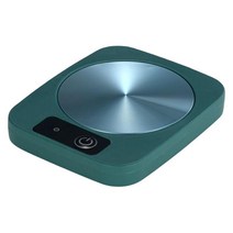 커피 머그 워머 스마트 컵 히터 에스프레소 데스크 사무실 용 차 커피 워머 코스터, 초록, 13x10x2cm, 플라스틱 및 알루미늄 합금