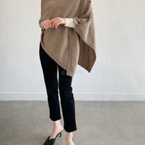 [바보사랑] 여자 판쵸 램스 울니트 사선 무지 티셔츠