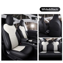 [해외]Tesla Model Y Custom Fit 카시트 Cover 액세서리, 5pcs 블랙 화이트