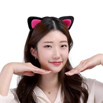 고양이머리띠(핑크귀) 파티머리띠 고양이분장, 단품