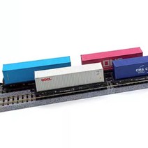 1:160 화물 열차 평판차 철도 다이캐스트 기차 모형, 8량 세트(컨테이너박스 포함)