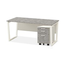 멜론 컴퓨터책상 1200 1400 1600 1800 책상 서랍세트, 라온 보급형서랍/콘크리트, 1200화이트프레임 수입