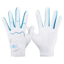 공장 직접 판매 여성 골프 장갑 여성 손 양가죽 소프트 내마모성 통기성 스포츠 장갑, 파란색과 흰색, 18 야드