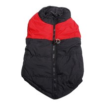 ST SHOP 따뜻한 개 옷 방수 애완 동물 패딩 조끼 지퍼 재킷 코트 치와와 퍼그 Ropa Para Perros, 나일론 폴리 에스터 깃털, Red_XL