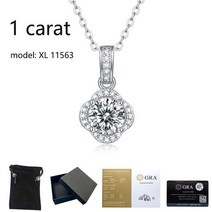 남자은목걸이 백금 1/2/3 캐럿 Moissanite 목걸이 100% 925 스털링 실버 실험실 다이아몬드 펜던트 클래식 박스 체인 웨딩 신부
