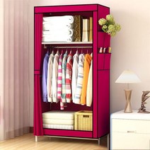 아기옷장 베이비옷장 아기 행거 서랍장 침실 옷장 홈 접이식 의류 수납 건조 랙 부직포 바닥 방진 145x60x, 01 Wine