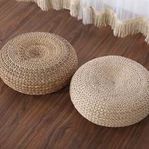 노아이샵 라탄 밀짚방석 일본식 다다미용 실내 좌식의자, 바나나 잎 - 직경 50cm