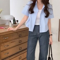 [바보사랑] 여성 여름 데즈미 베이직 컬러 반팔 셔츠