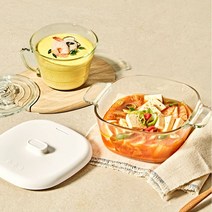 글라스락 글라스락 렌지쿡 코지밀크 탕찌개용 & 계란찜용, 1세트, 탕찌개용1250ml & 계란찜용705ml