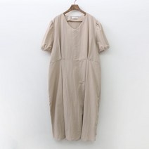 아이우먼 핀턱반팔브이넥원피스 GRG854M205 빅사이즈