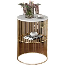 모던 침대 협탁 모듈 베드 옆 미니 침실 받침대 낮은 선반 온수매트 ​철제 수납, 직접설치, 골드 2단 화이트 상판 40cm